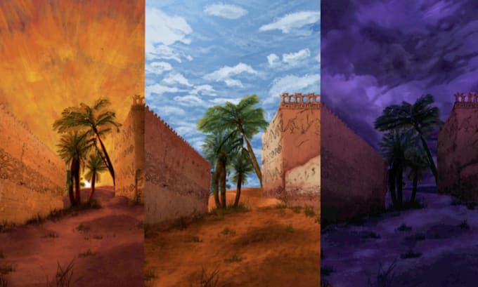 digital paint environment concept art and background