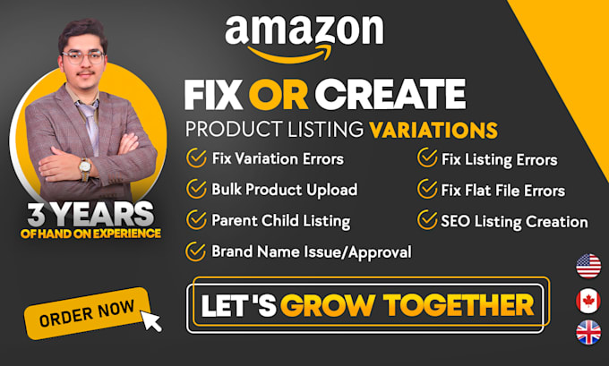 create amazon variation listings and fix amazon listing errors
