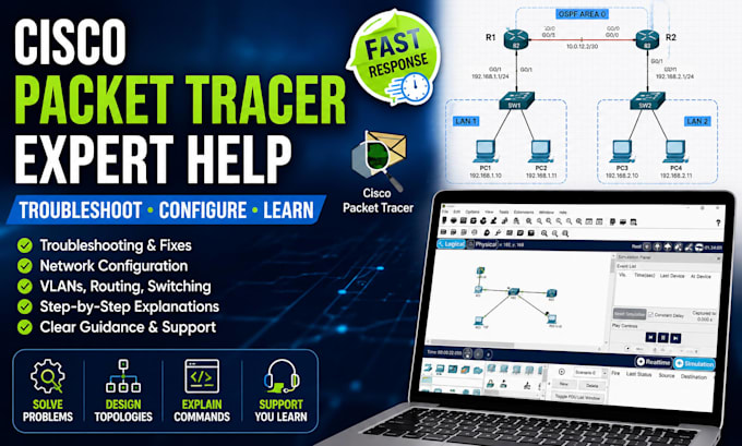 help you troubleshoot cisco packet tracer network projects