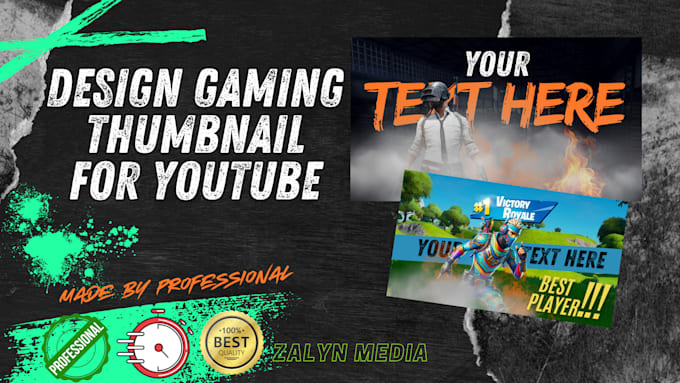 design gaming thumbnail for youtube