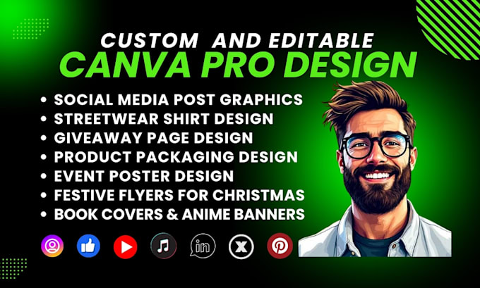 Social media graphic artist creating custom canva design templates for ...