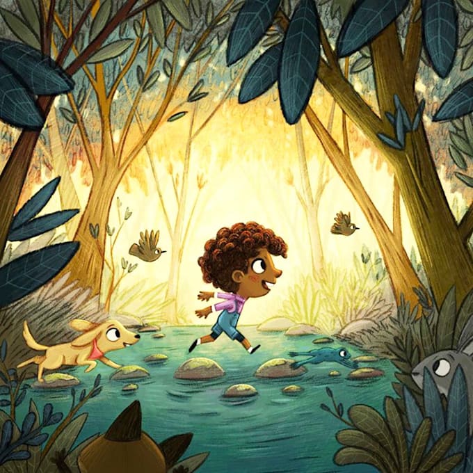 children story book illustration and cover