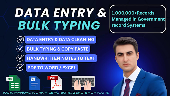 do fast and accurate data entry, bulk typing, and copy paste work
