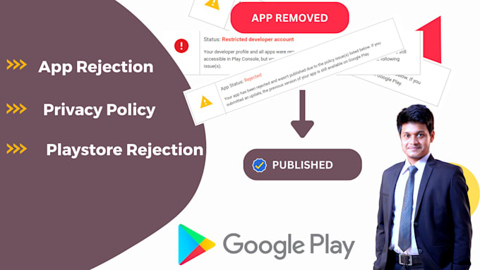 fix play store rejected app issues and help with removal issues for play console