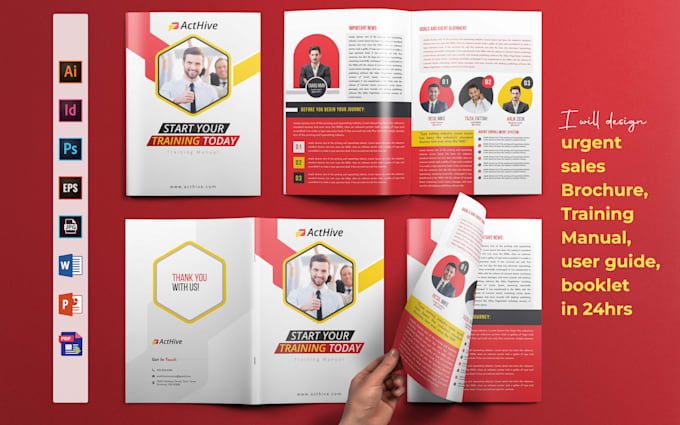 design urgent sales marketing brochure, training manual, and booklet in 24hrs