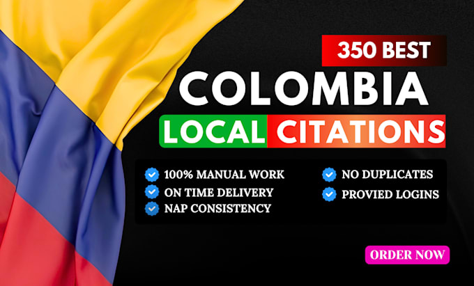 create top 350 colombia local citations and web directory for local SEO