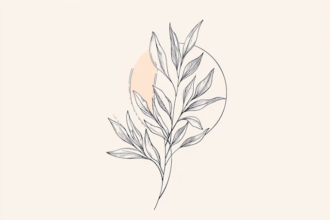 design a hand drawn feminine botanical boho logo