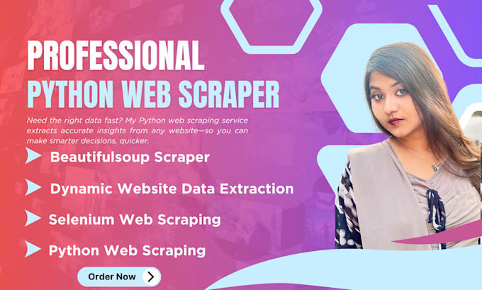 provide python web scraping and data extraction services