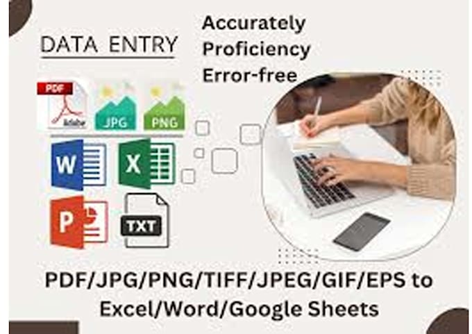 do data entry typing work, pdf to word, jpg to word
