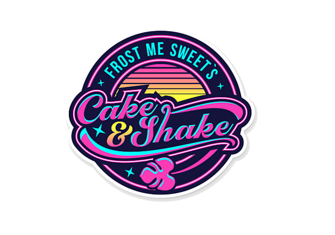 design extreme cake milkshakes tropical logo