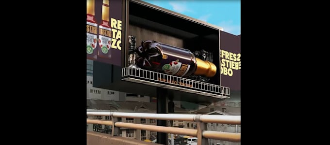 do 3d billboard animation, anamorphic animation, 3d cgi ads, 3d cgi animation