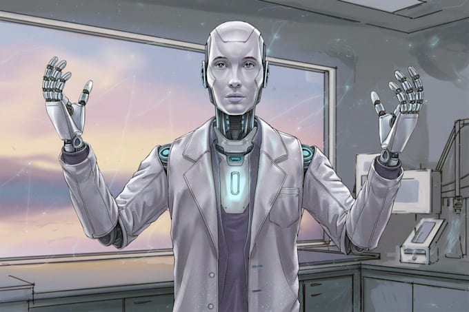 draw amazing concept for mecha, robot