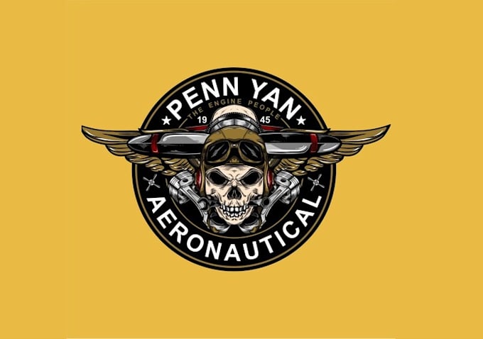 design unique old school aviation logo