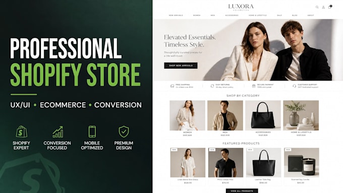 create a professional shopify online store