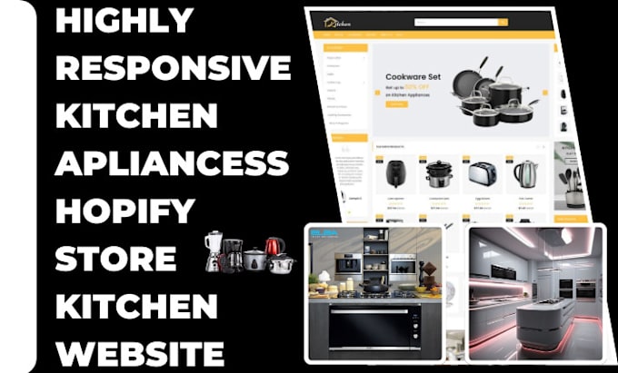 design kitchen apliance shopify store kitchen website