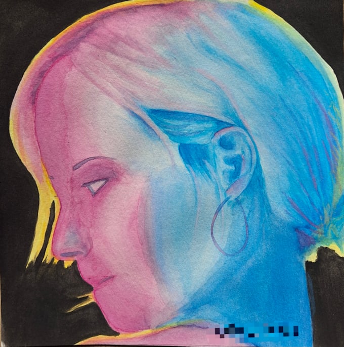 create a colorful watercolor portrait