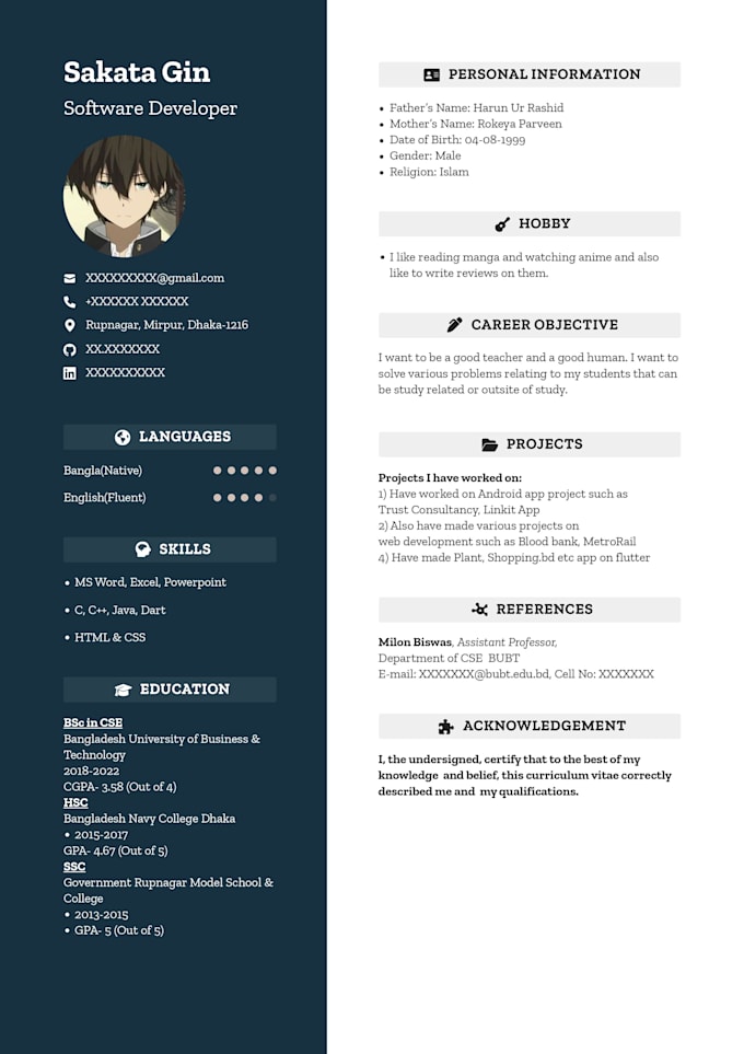 write or edit CV, resume and cover letter