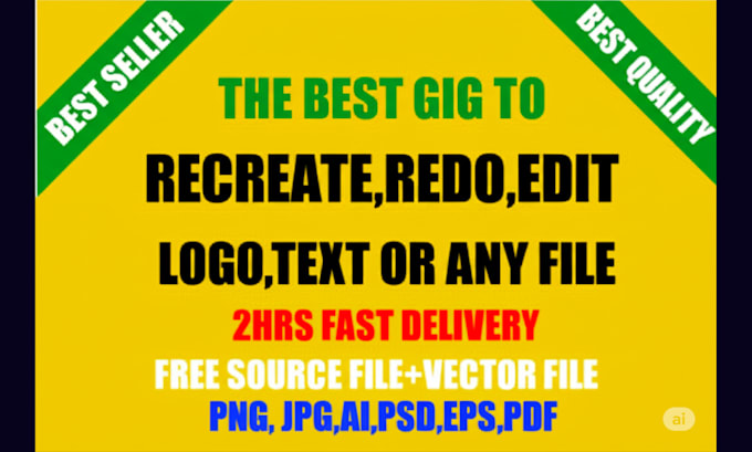 recreate, redo, resize, edit refresh, remake, rebrand, refine, fix logo or image