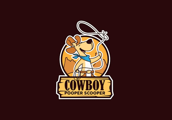 create fun recognizable cowboy dog logo