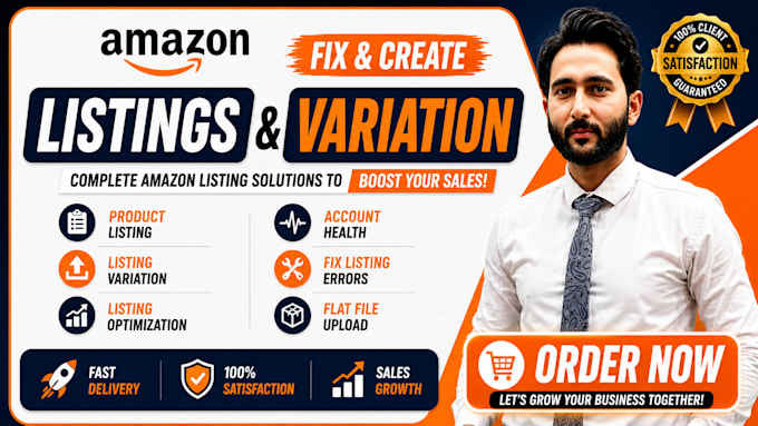 create amazon product listings, variation, seo and fix amazon listing issues