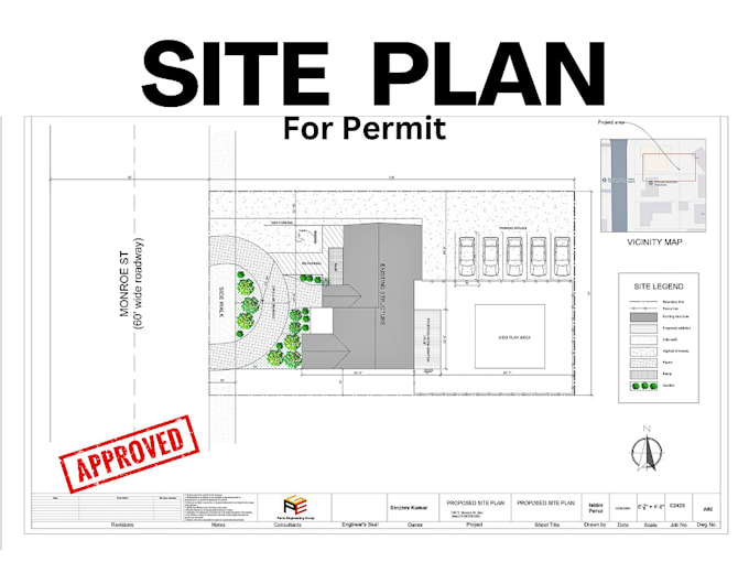 draw site plan,plot plan for city permit very fast in autocad