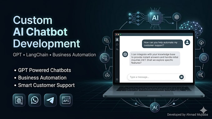 create ai chatbot with openai gpt, llama, langchain integration