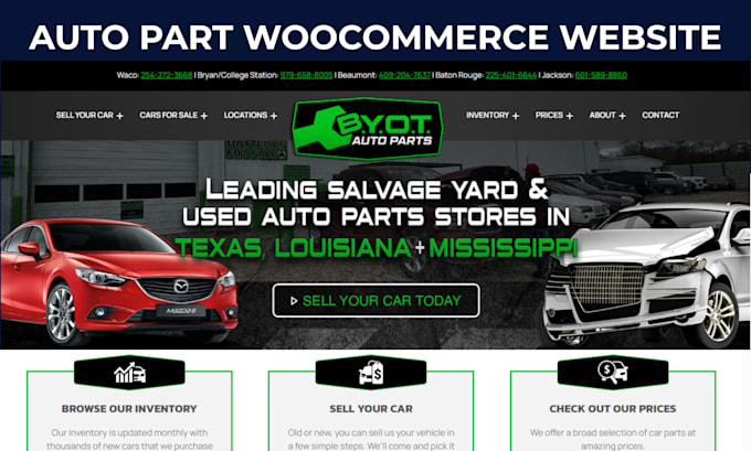 build automotive woocommerce website auto part website auto part store