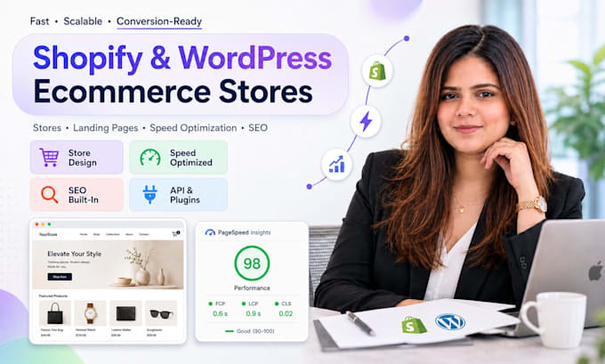 develop shopify and wordpres website ecommerce store speed optimization