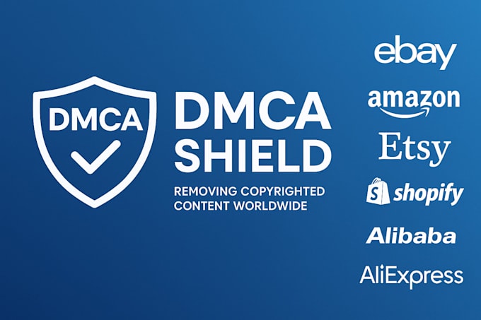 send dmca takedown notice to amazon,ebay,etsy,shopify,aliexpress,alibaba,temu