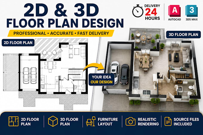 create 2d floor plans, 3d floor plans and realistic renders