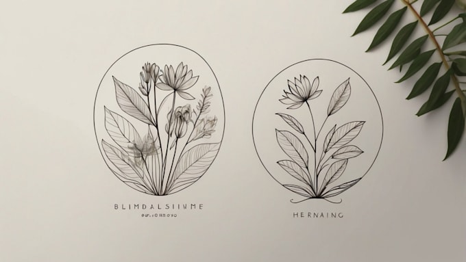 create a hand drawn, botanical, bohemian, feminine logo