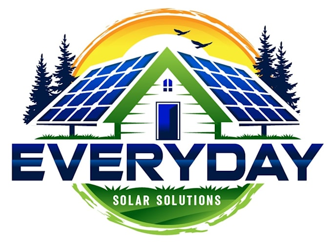 design modern solar panel logo