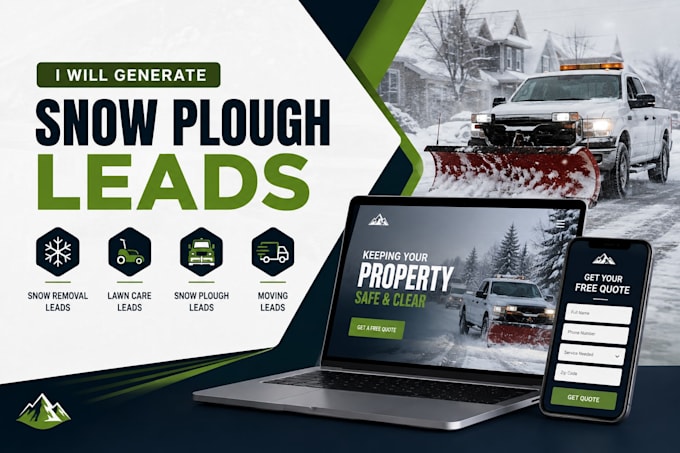 generate snow plough leads snow removal leads lawn care leads moving snow leads