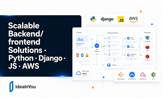develop scalable python, django, and js backend solutions with AWS