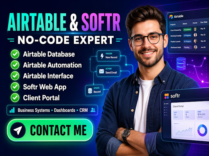 setup airtable, airtable database, airtable automation convert to softr web app