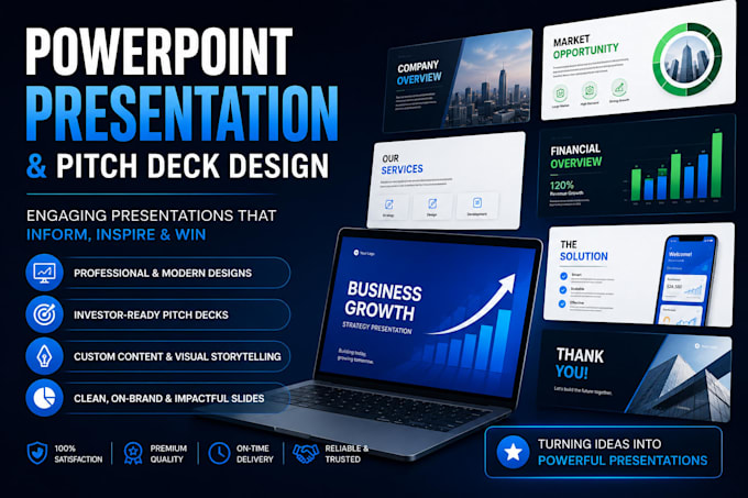 powerpoint presentation and pitch deck design