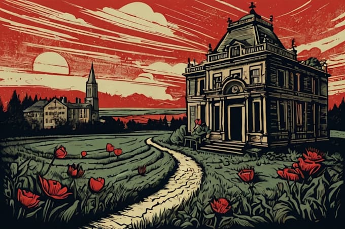 create a high quality linocut illustration