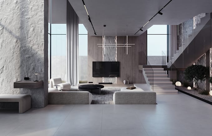 interior design your home, house, apartment with 3d rendering