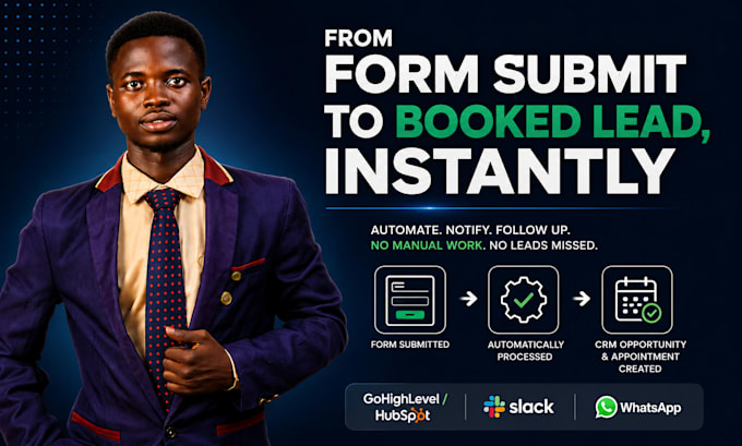 website form ghl opportunity appointment hubspot crm sheets make slack whatsapp