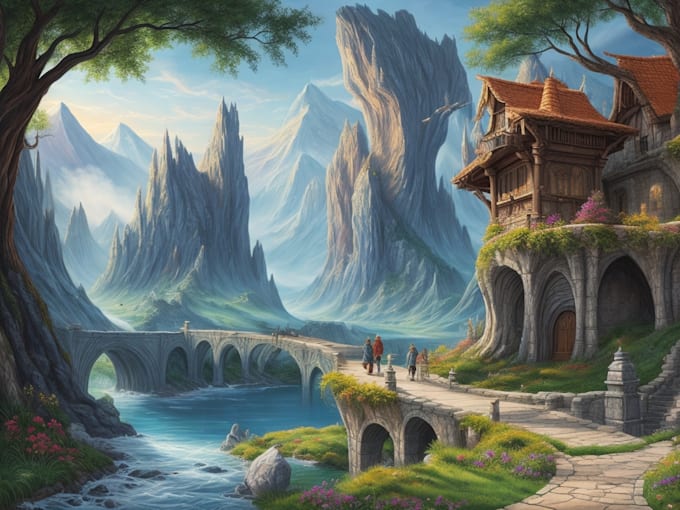 create concept art, fantasy landscapes, background scenes