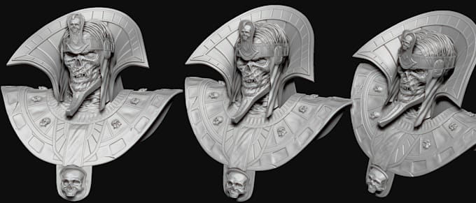 sculpt horror bust for 3d printing and animation