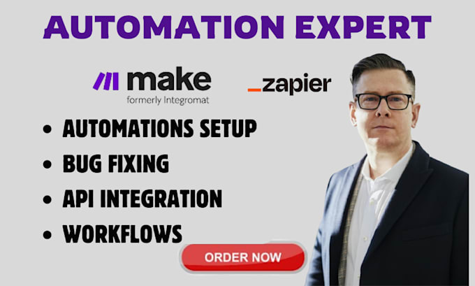 be your make automation expert and zapier expert