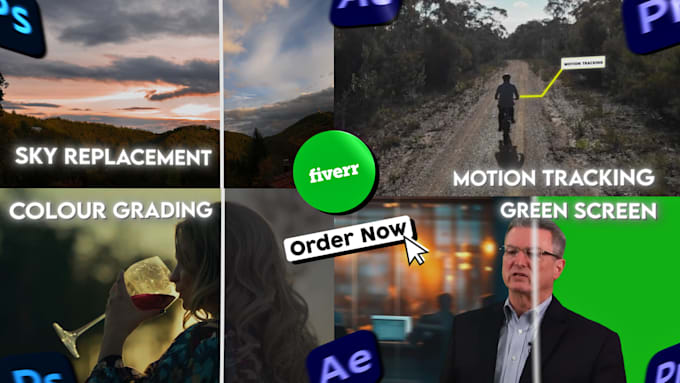 color grading, green screen, sky replacement motion tracking