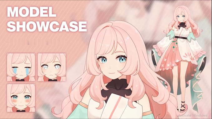 draw and rigging live2d model, vtuber model, vtuber rigging, 2d vtuber avatar