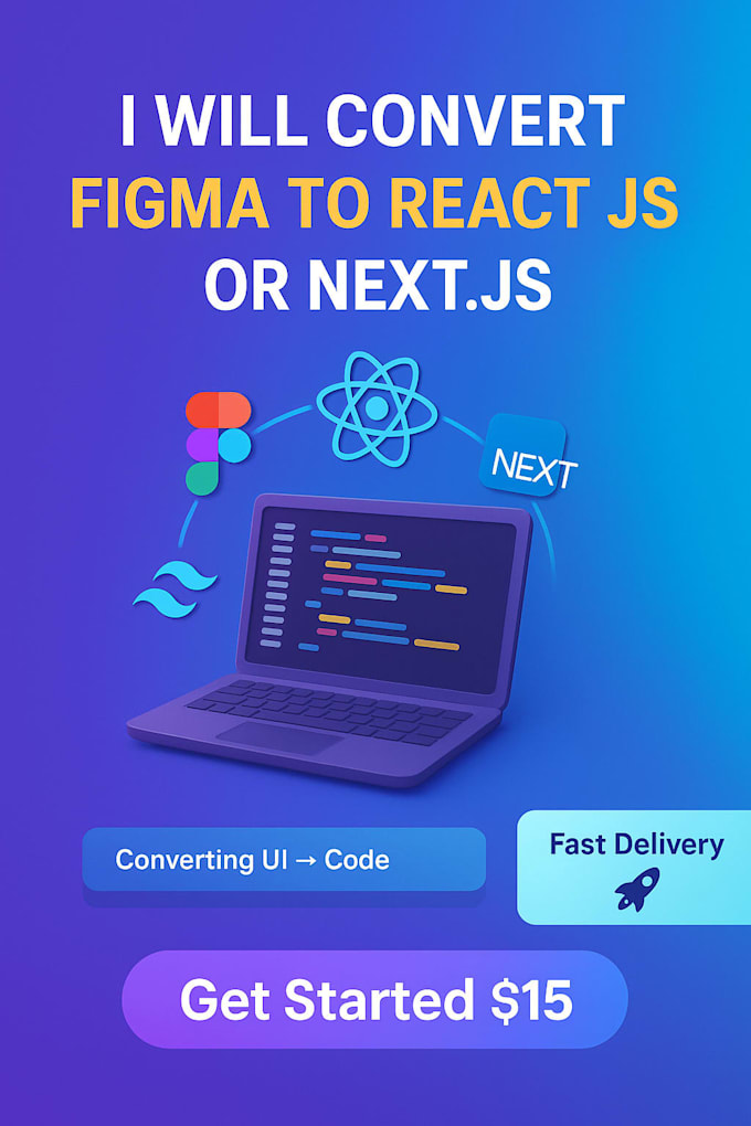 convert figma to react or nextjs with tailwind css
