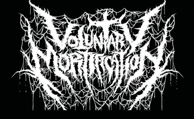create death metal logo with texture and chrome effect