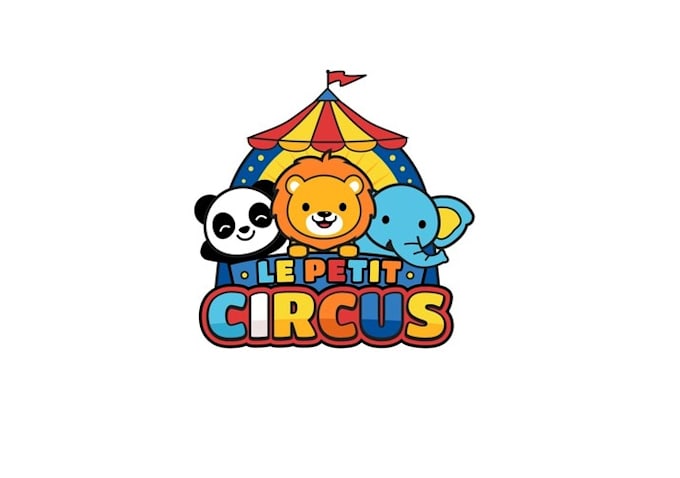design playful colorful cute circus ride logo