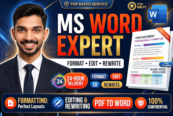 fix, format and redesign ms word documents professionally