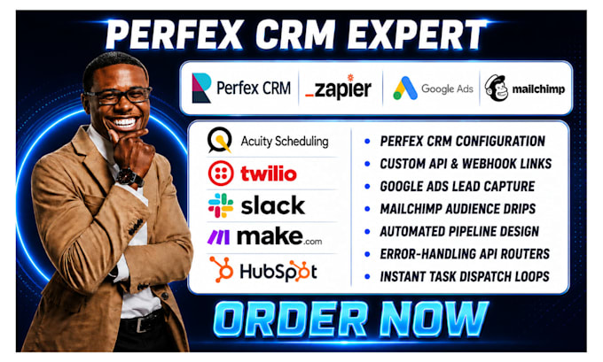 build google ads perfex CRM mailchimp acuity zapier automation sales pipeline