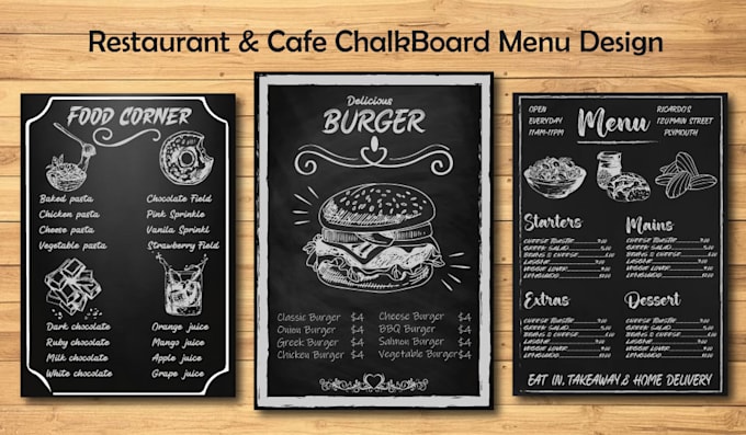 do impressive chalkboard menu café menu and restaurant menu